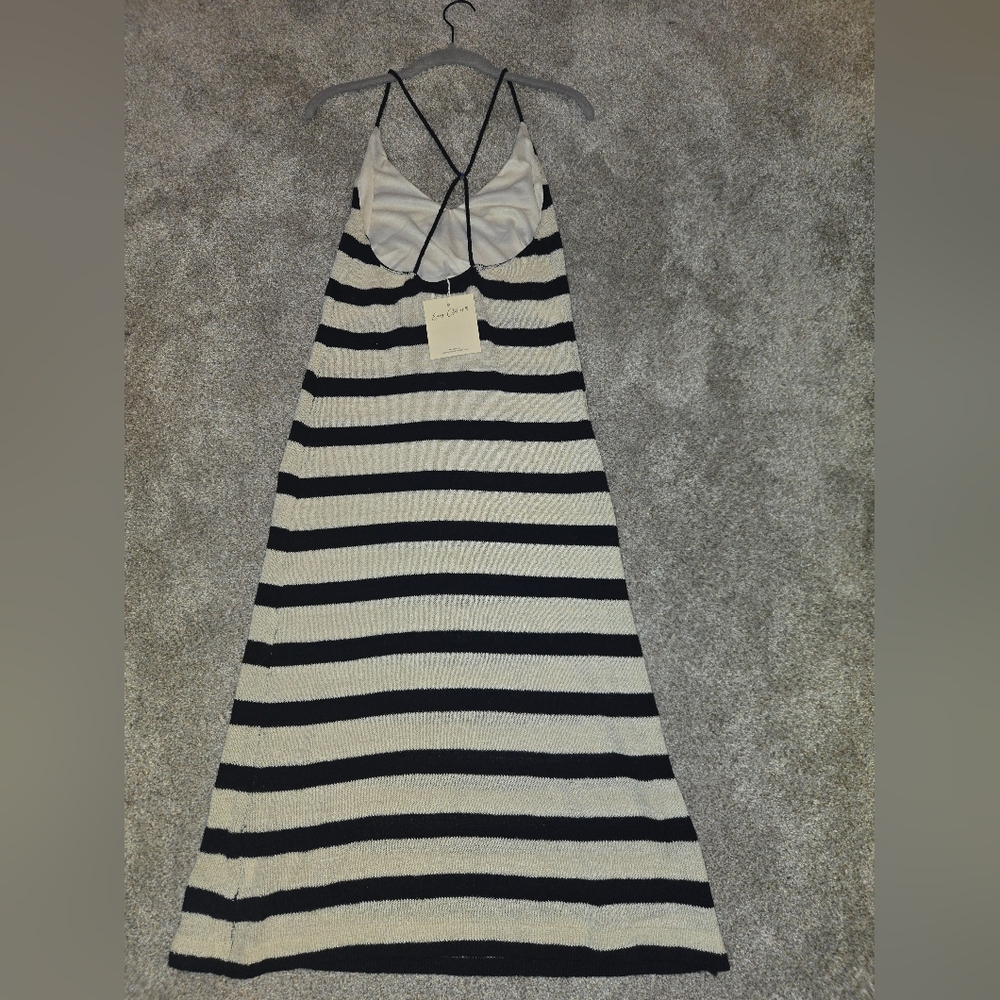 Striped Black and White Maxi Dress - Picture 4 of 8